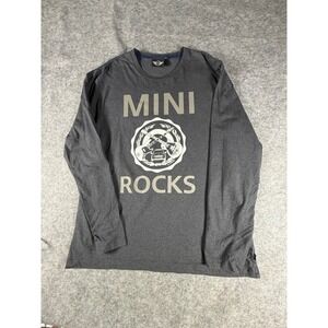 Mini Cooper Rocks Long Sleeve Graphic T-Shirt Mens XXL Charcoal Gray Guitar Car